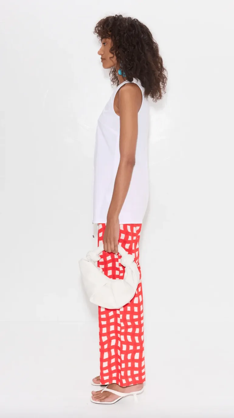 Lacy Poplin Tie Top