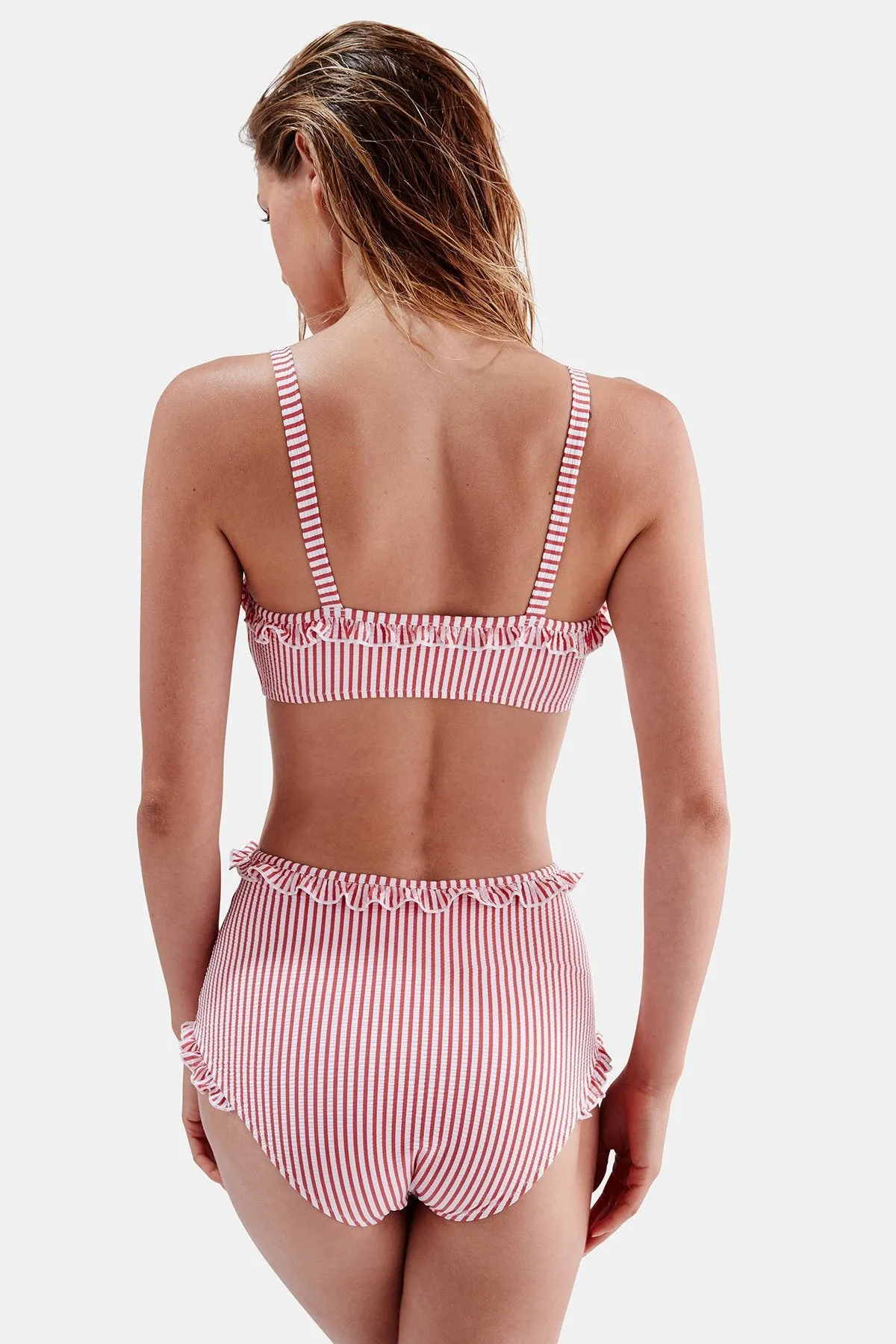 Leslie Bikini Set - Red Seersucker