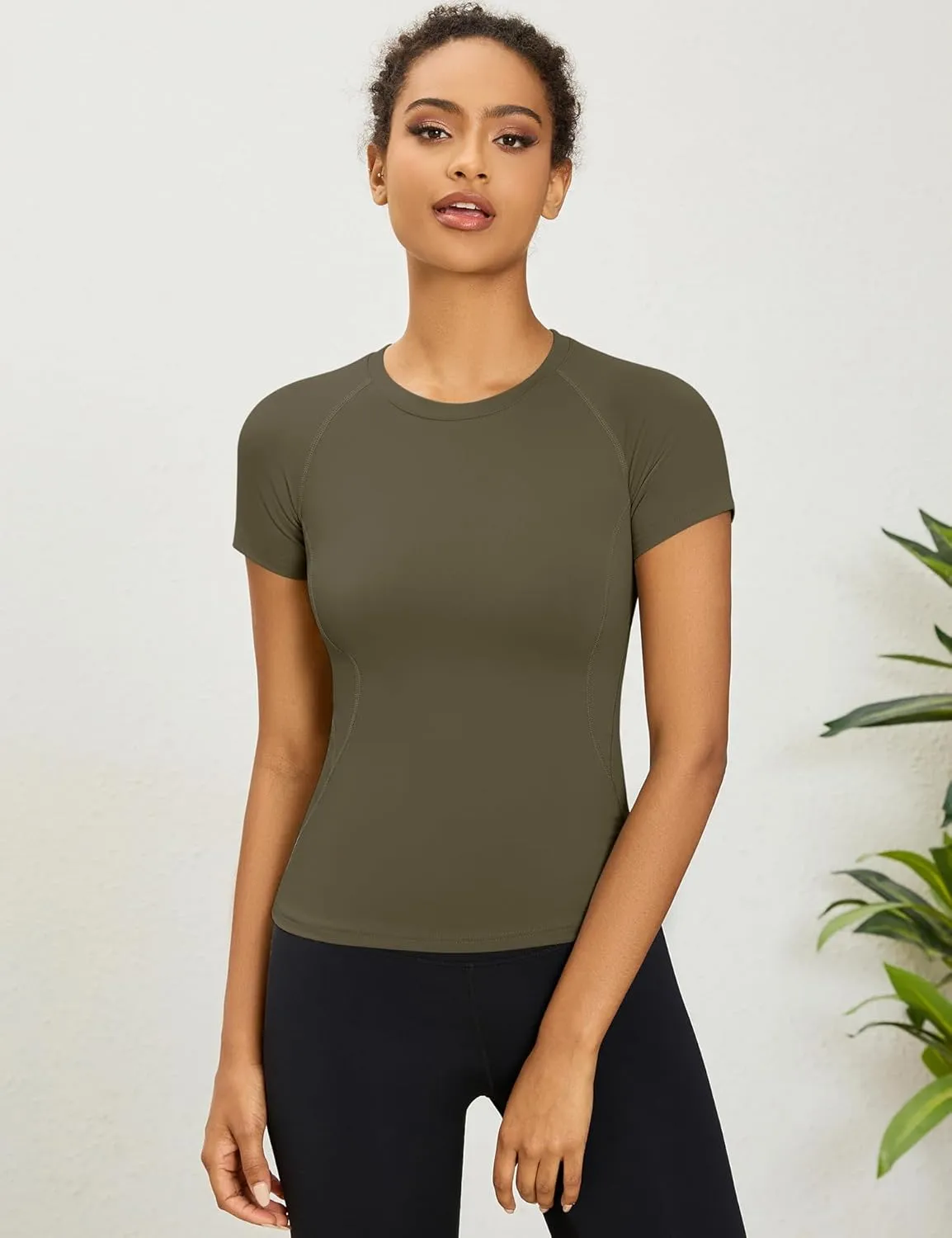 LOMON Womens Workout Tops Short Sleeve Raglan Athletic Shirts Yoga Gym Crewneck Quick Dry Tshirts