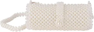 Luxury Pearl Bag Chain Bag Purse Evening Bags, Artificial Pearl Clutch Handmade Bags for Party Wedding Bridal Travel 14