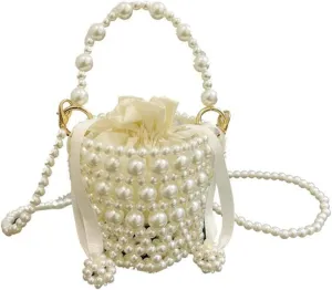 Luxury Pearl Bag Chain Bag Purse Ladies Beaded Cross Body Shoulder Bag Handmade Bags Women's Clutches for Wedding Party Bridal Party Gifts for Girls Women 22