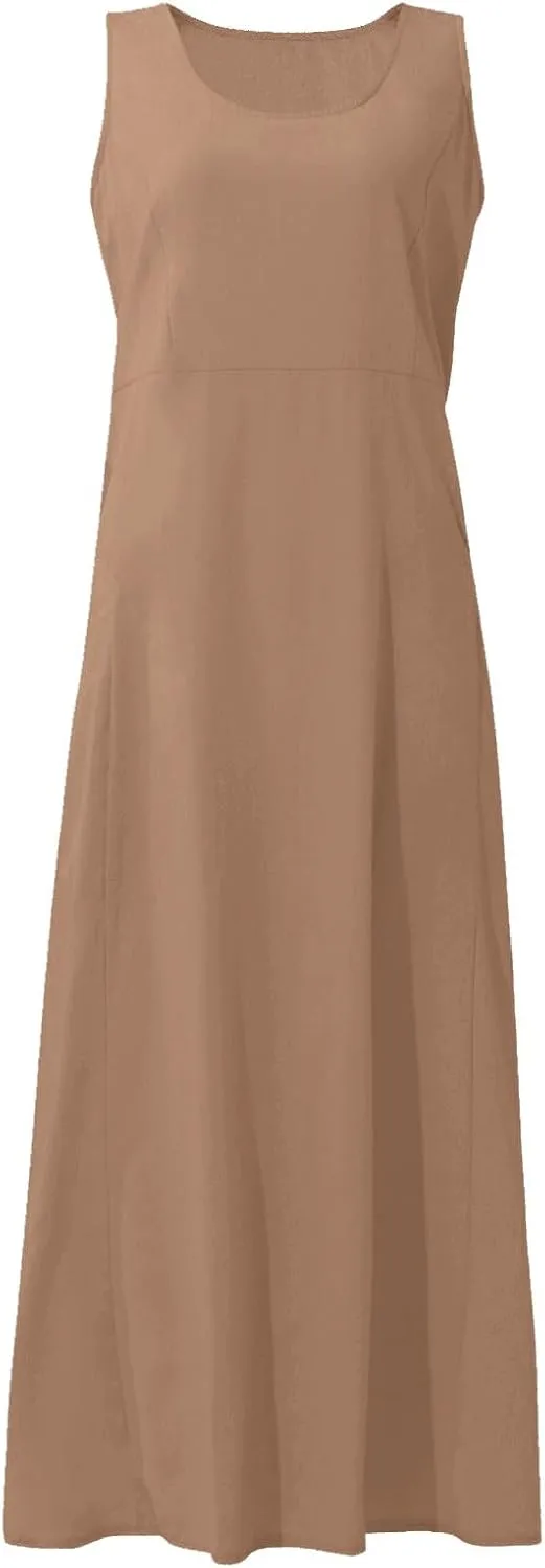 Maxi Sundresses for Women 2025 Plus Size Summer Casual Sleeveless Sundress Loose Fit Lightweight Maxi Dress