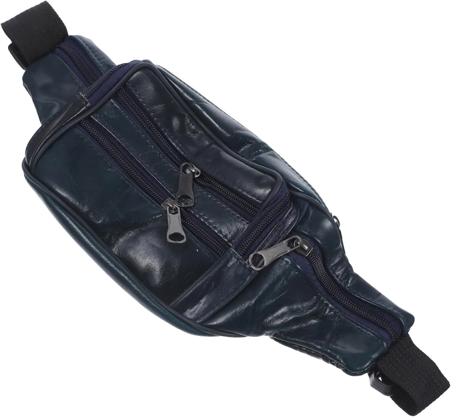 Men Leather Waist Bag Coin Purse Chest Bag for Outdoor Travel and Sports Blue Versatile Fanny Pack for Hiking Cycling and Daily Use