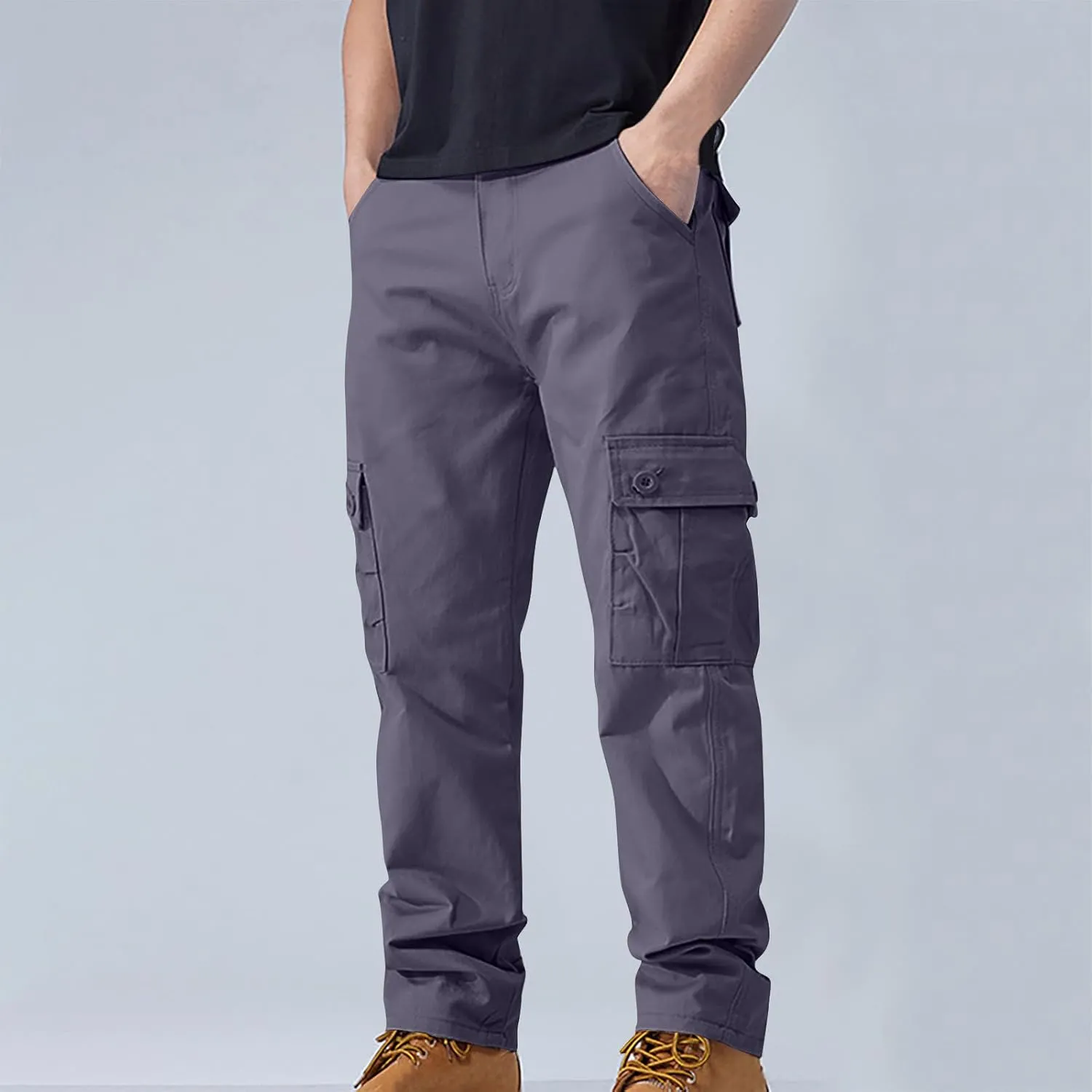 Mens Casual Pants Hiking Chino Cargo Pants Lightweight Outdoor Twill Jogger Sweatpants Loose Straight Leg Pants