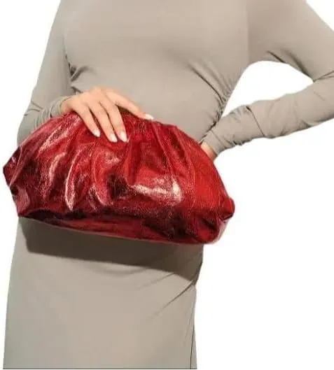 Metallic Fashionable Women's Evening Big Hand Bag, Purse, Clutch, Shiny Finish Womens Bridal Shower, Glitter