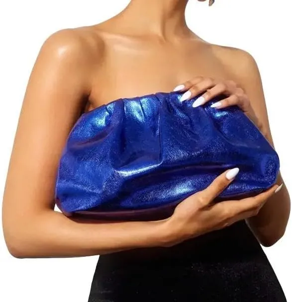 Metallic Fashionable Women's Evening Big Hand Bag, Purse, Clutch, Shiny Finish Womens Bridal Shower, Glitter