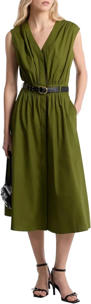 Michael Kors Women's Cotton Poplin Midi Dress
