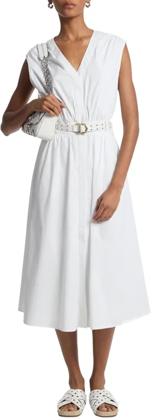 Michael Kors Women's Cotton Poplin Midi Dress