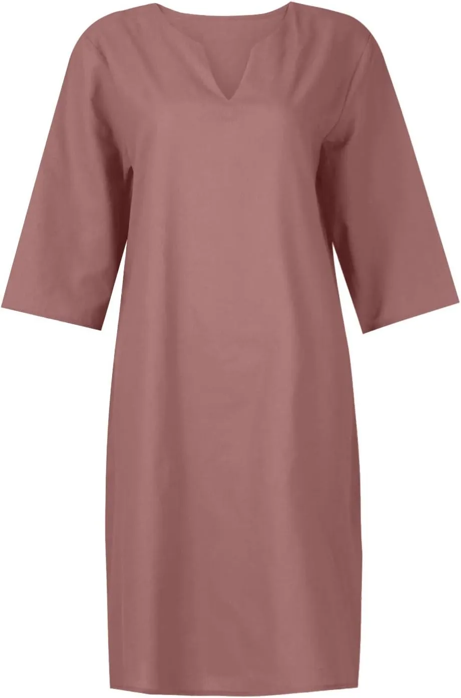 Mother Daughter Matching Dresses V Neck Half Sleeve Cotton Linen Dress Casual Vintage Lightweight Summer Midi Dress