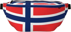Norwegian Flag Stylish Crossbody Waist Pack - Versatile And Compact Travel Pouch For Hands-Free Storage, Black, PBYB-12185A