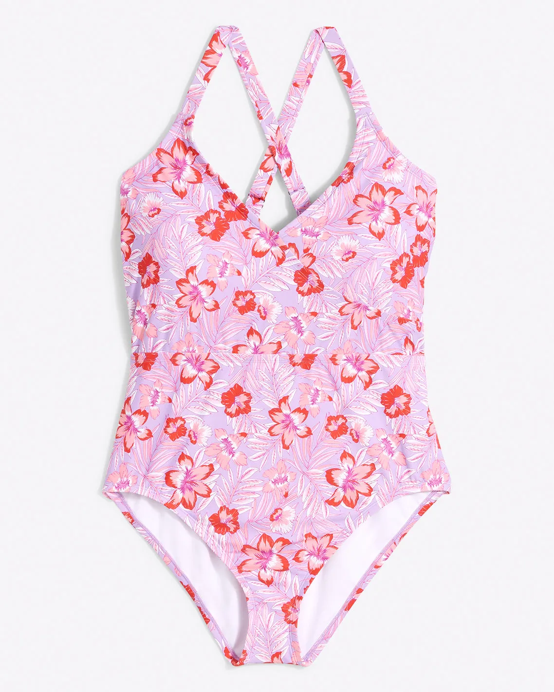 One Piece Swimsuit in Floral Scallop