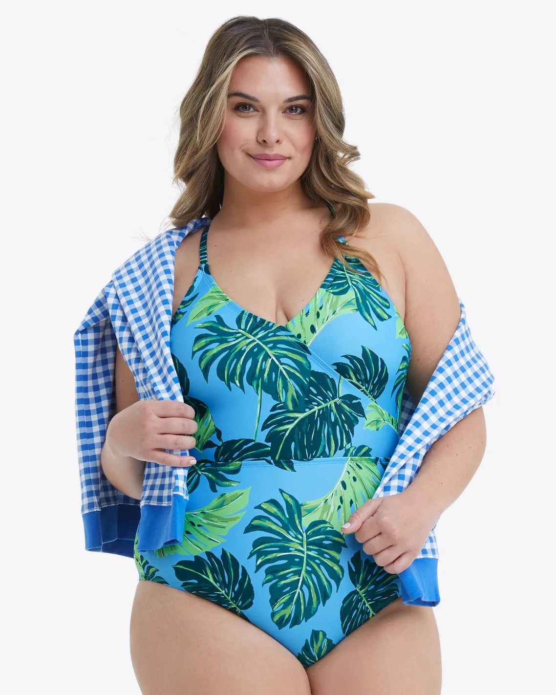 One Piece Swimsuit in Monstera Floral