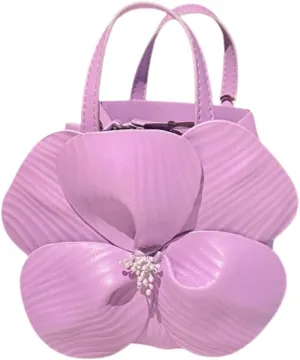 Orchid Flower Purse for Women Floral Evening Clutch Mini Tote Wedding Purse with Chain Vacation