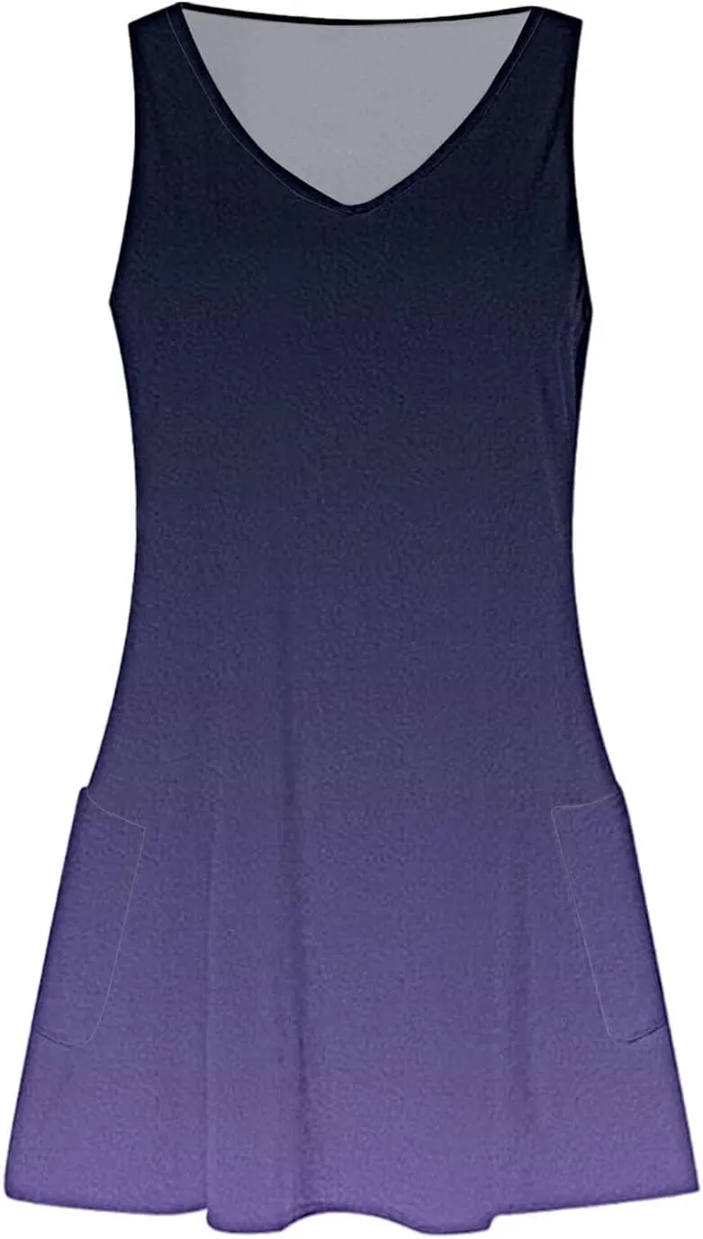 Plus Size Summer Dresses for Curvy Women Flowy Loose Fit Dress with Pocket