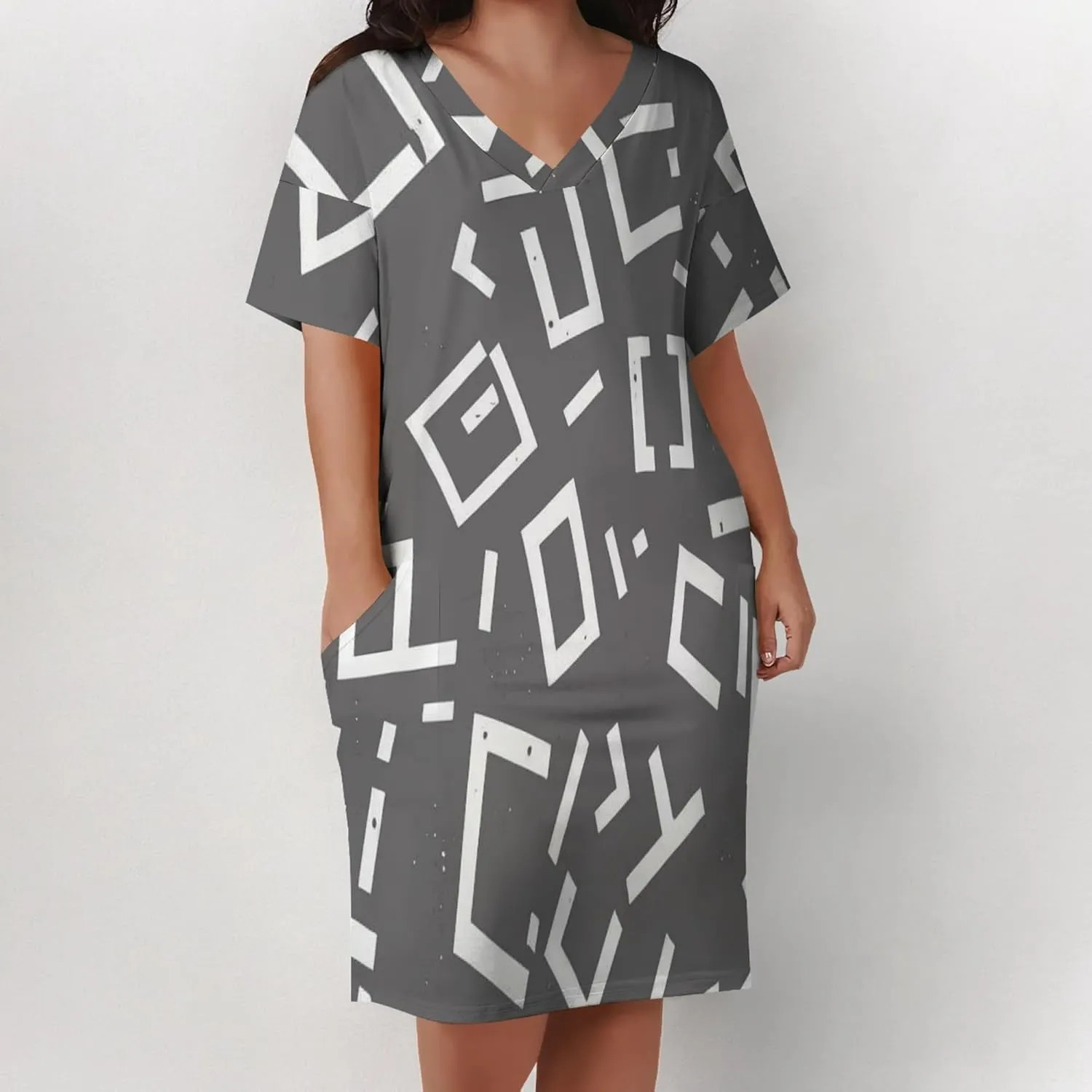 Plus Size Women's Summer Short Sleeve Midi Tshirt Dresses Casual Beach Tunic Tie Dye Boho Sundress with Pockets