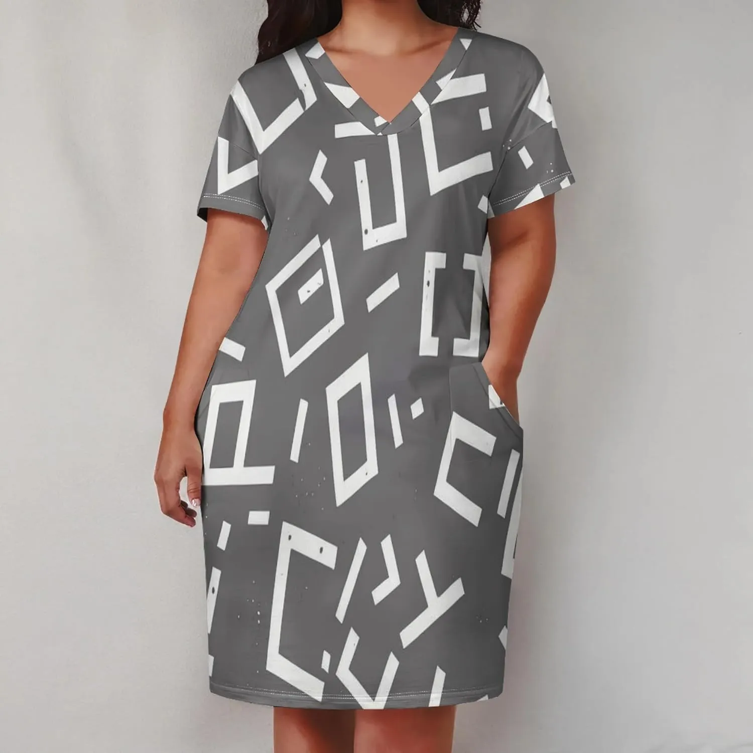 Plus Size Women's Summer Short Sleeve Midi Tshirt Dresses Casual Beach Tunic Tie Dye Boho Sundress with Pockets
