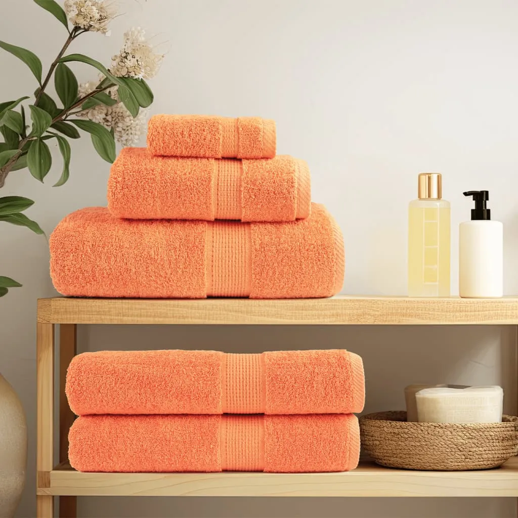 Premium Towels 4 pcs Orange 100x200 cm 600 gsm 100% Cotton