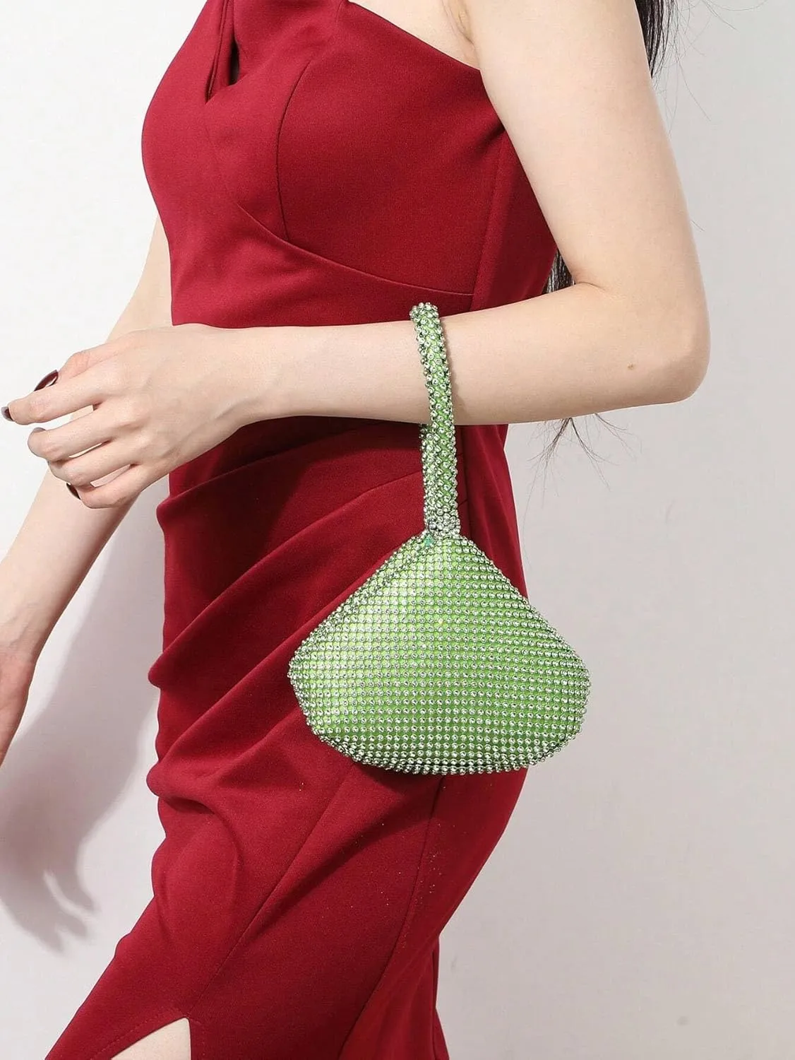 Pure Handcrafted Rhinestone Clutch Handbag, Evening Purse for Women, Multi-colors
