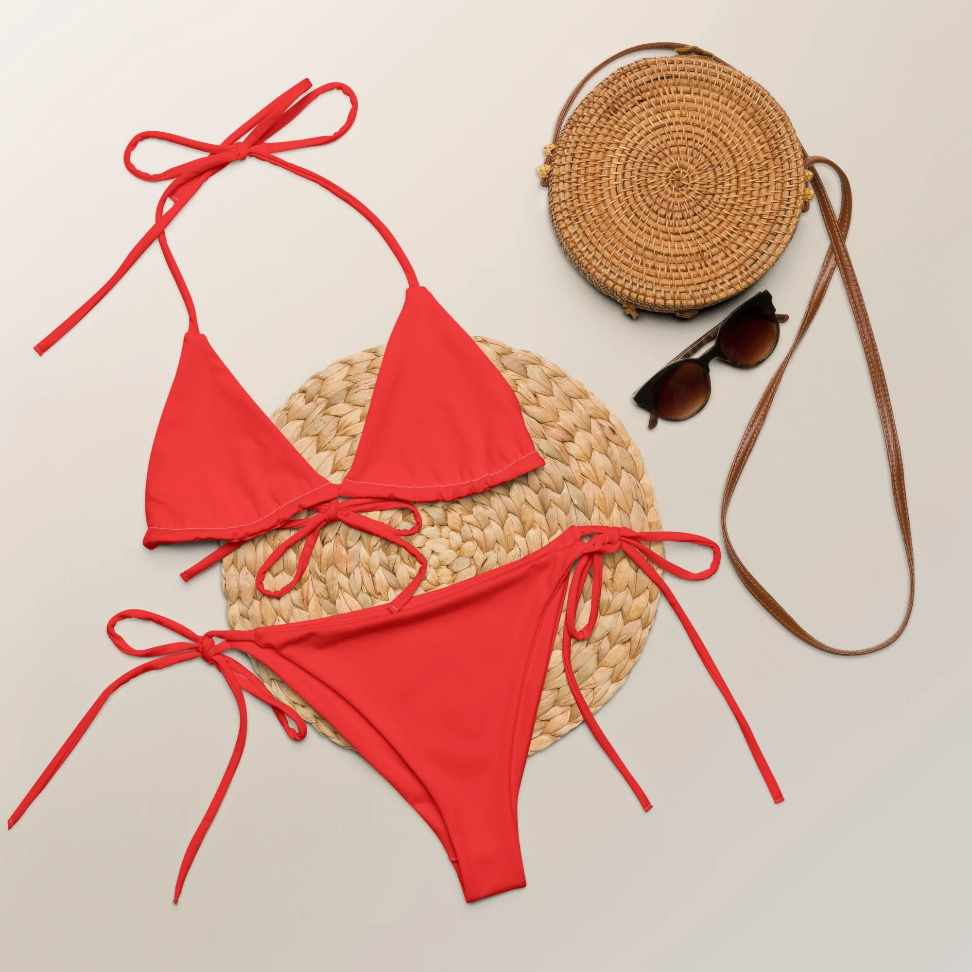 Red string bikini by Dumbbells and Hotels