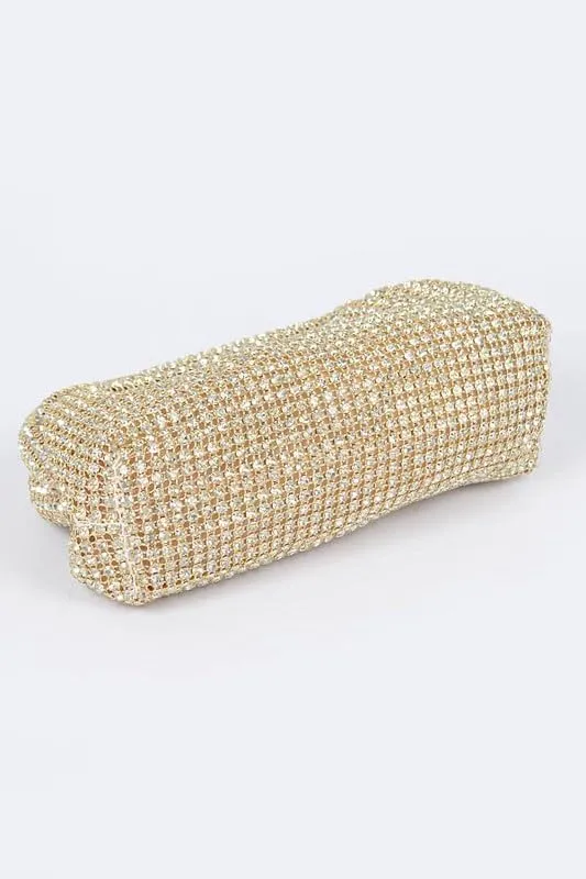 Rhinestone Convertible Large Soft Clutch Bag Diamond Shoulder Handbag with Chain for Womens Parties, Weddings, Banquets