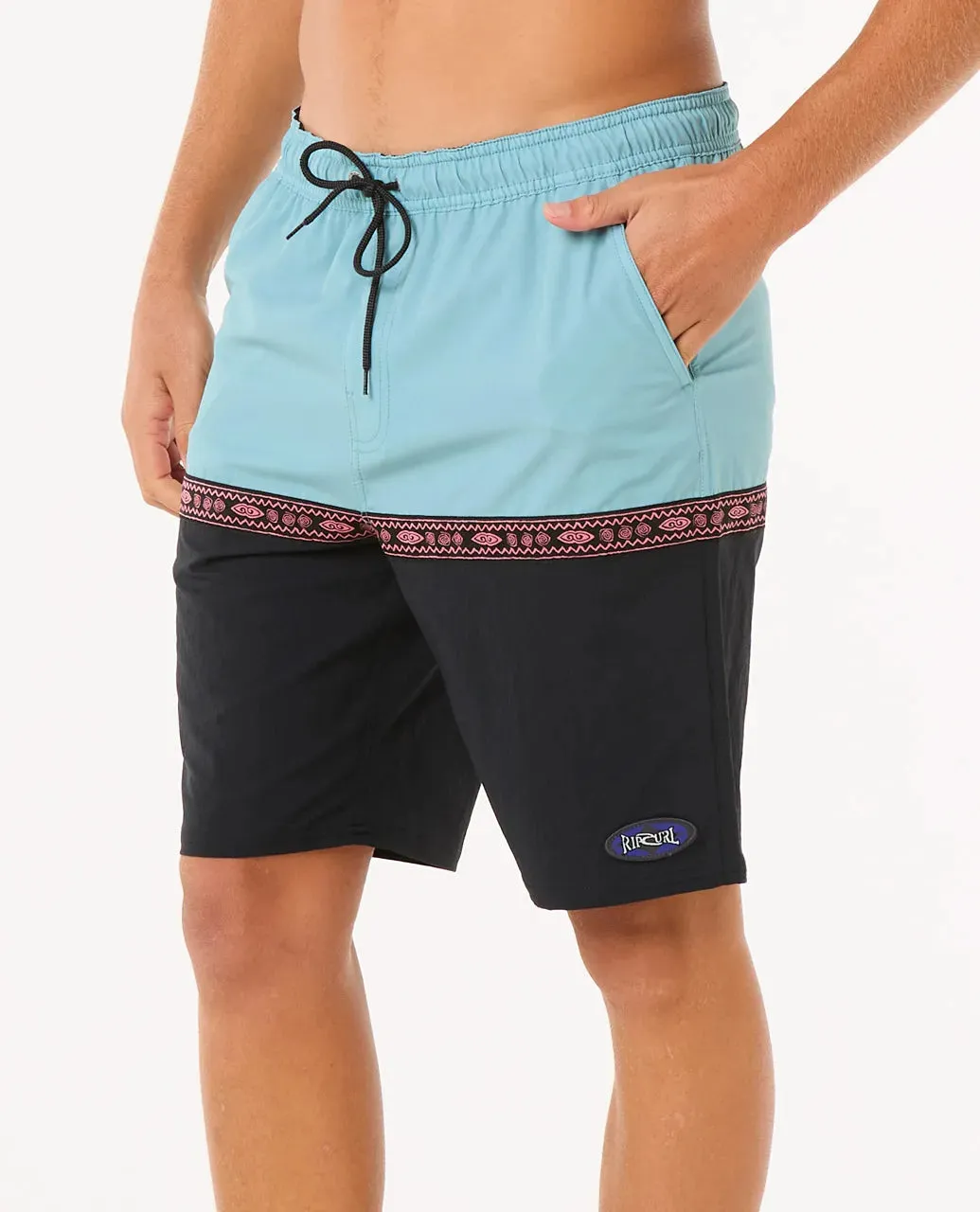 Rip Curl Men's Raw Energy Split Volley Shorts Black 0C3MBO-0090