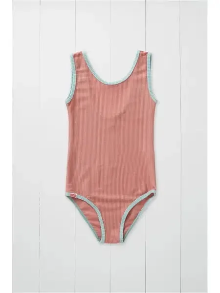 Rose Ribbed Swimsuit
