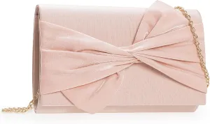 Satin Evening Bag Bow Flap Clutch Purse for Women Formal Party/Prom/Wedding