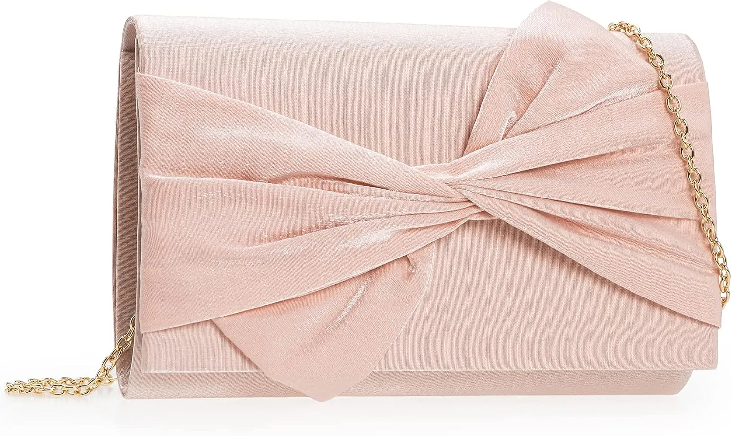 Satin Evening Bag Bow Flap Clutch Purse for Women Formal Party/Prom/Wedding