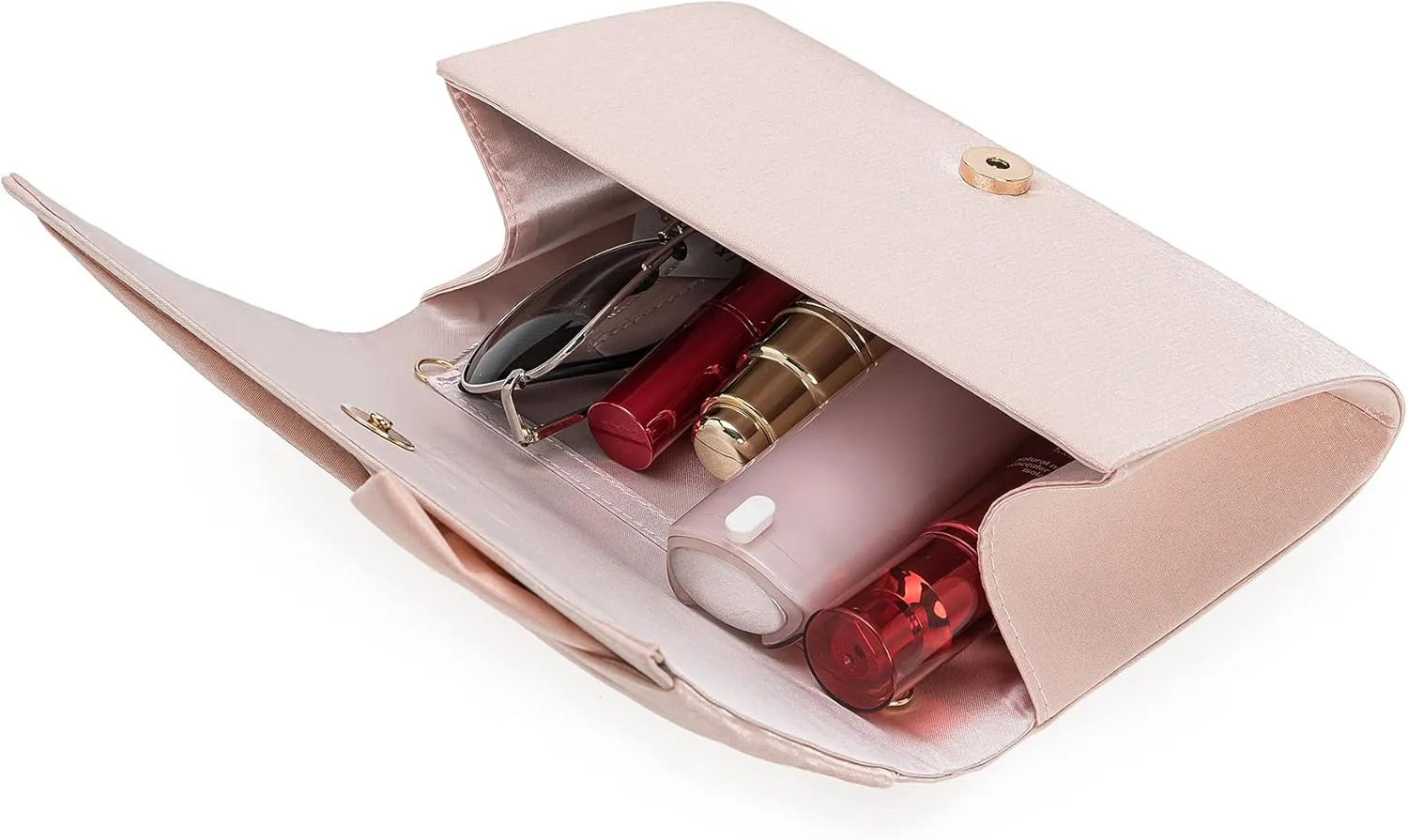 Satin Evening Bag Bow Flap Clutch Purse for Women Formal Party/Prom/Wedding