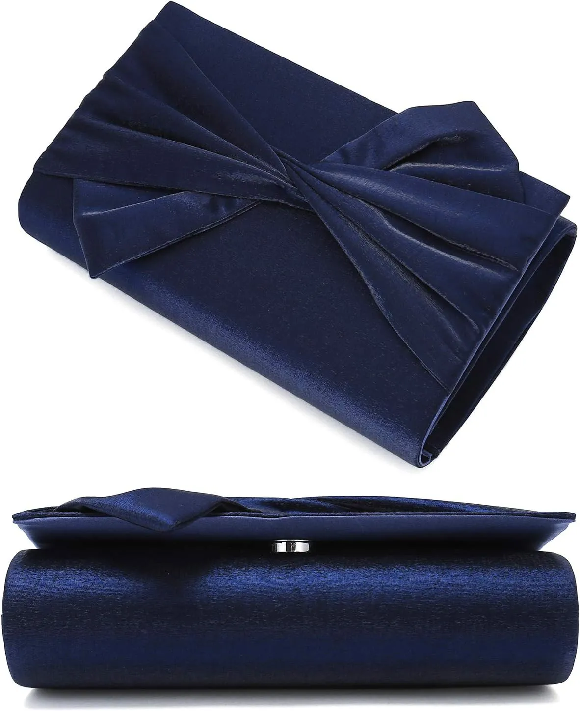 Satin Evening Bag Bow Flap Clutch Purse for Women Formal Party/Prom/Wedding