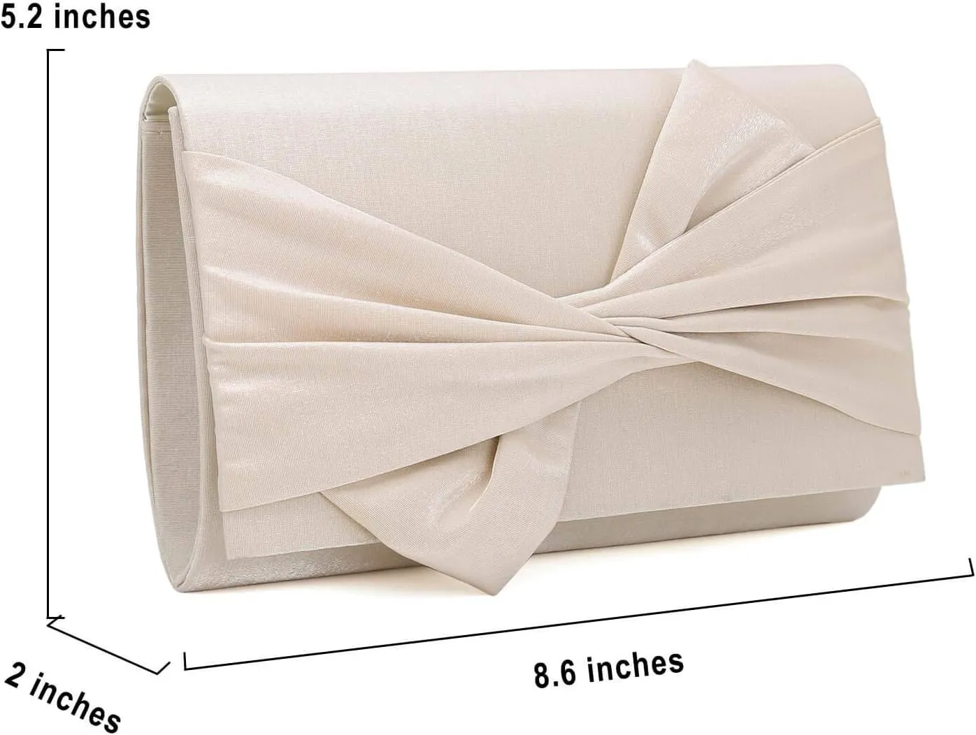 Satin Evening Bag Bow Flap Clutch Purse for Women Formal Party/Prom/Wedding