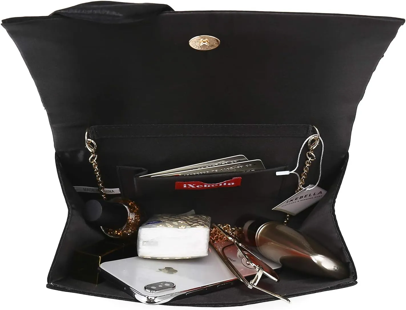 Satin Evening Bag Bow Flap Clutch Purse for Women Formal Party/Prom/Wedding