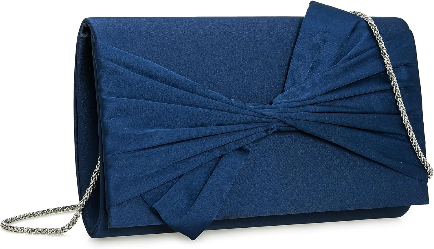Satin Evening Bag Bow Flap Clutch Purse for Women Formal Party/Prom/Wedding