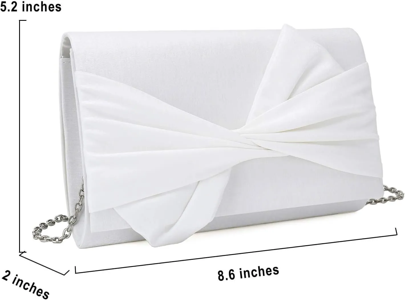 Satin Evening Bag Bow Flap Clutch Purse for Women Formal Party/Prom/Wedding
