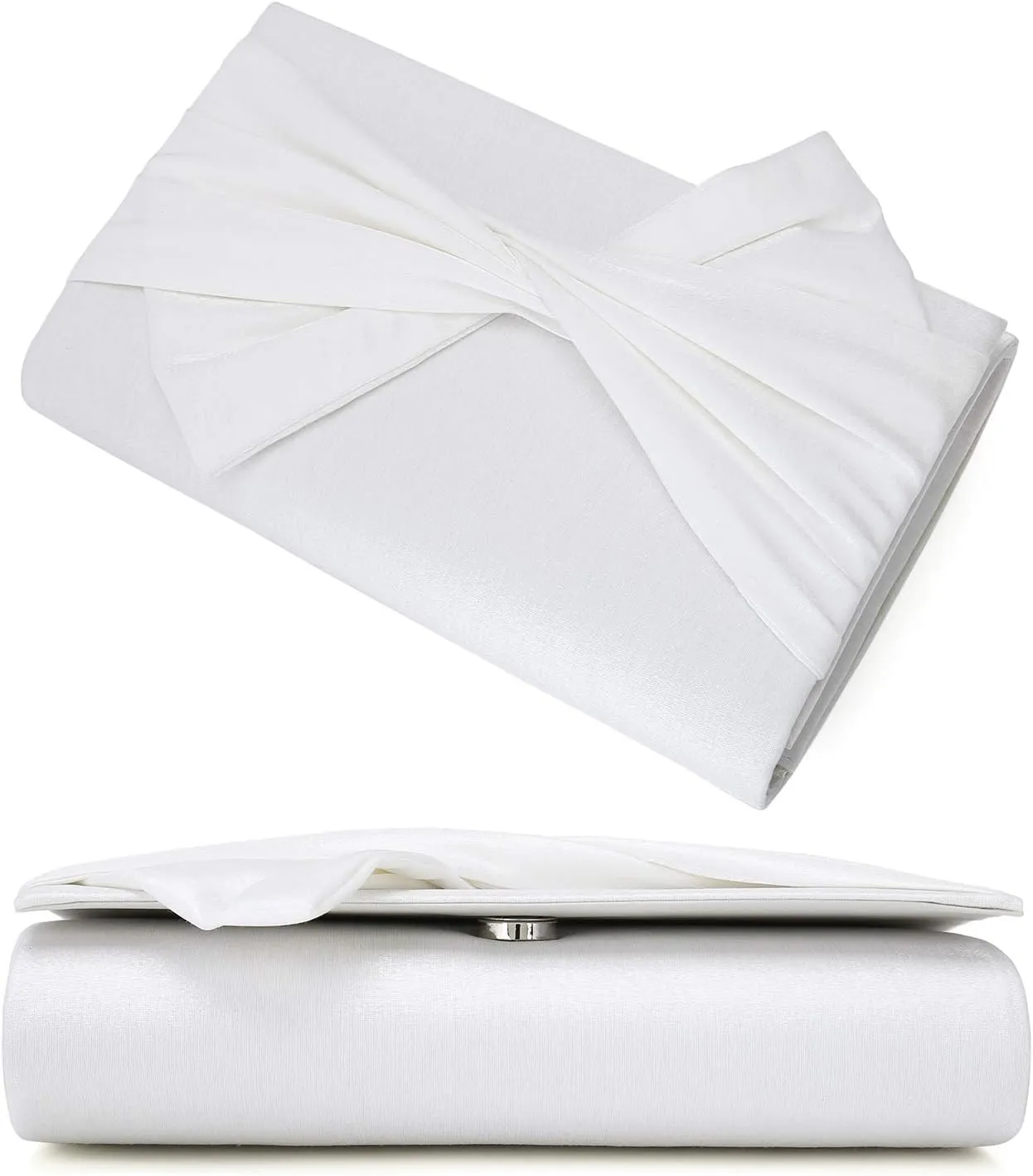 Satin Evening Bag Bow Flap Clutch Purse for Women Formal Party/Prom/Wedding