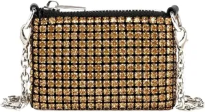 Sequin Evening Clutch Bag Small and Light Purses for Women Fashion Mini Crossbody Bag Rhinestone Casual Party Evening Bag Exquisite Mini Purse for PartyCocktail(Gold)