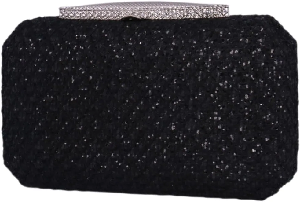 Shimmering Silver Diamante Encrusted Evening bag Clutch Purse Party Bridal Bag