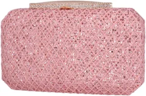 Shimmering Silver Diamante Encrusted Evening bag Clutch Purse Party Bridal Bag