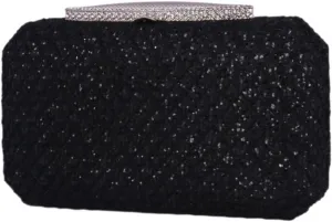Shimmering Silver Diamante Encrusted Evening bag Clutch Purse Party Bridal Bag
