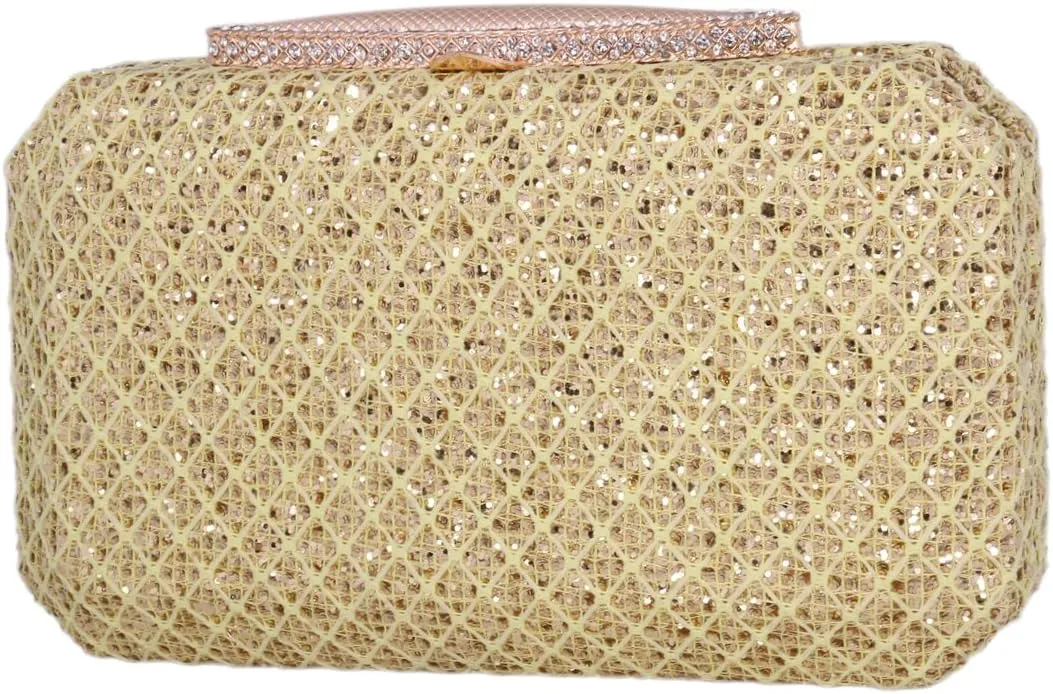 Shimmering Silver Diamante Encrusted Evening bag Clutch Purse Party Bridal Bag