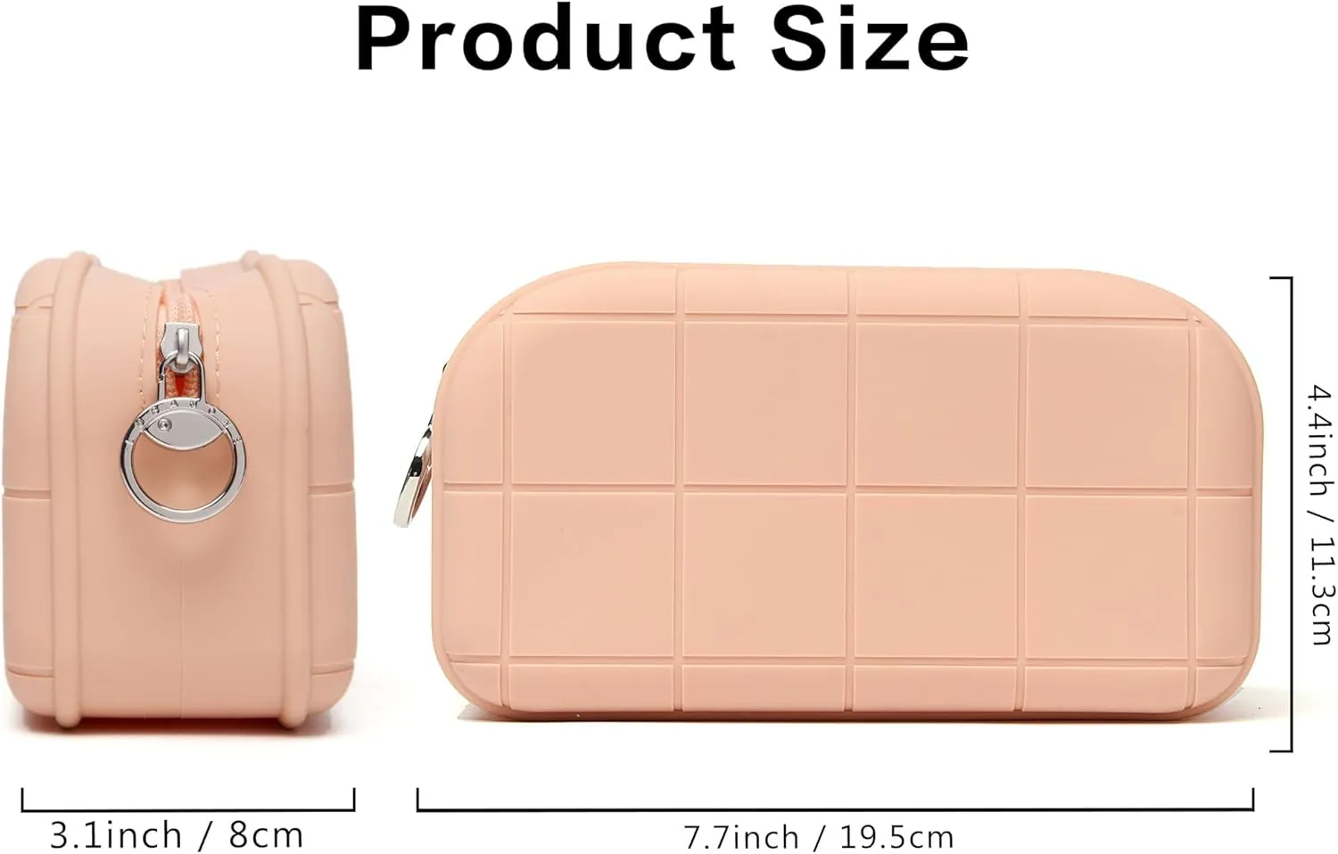 Silicone Makeup Bag Travel Cosmetic Bag Stuff Bag Makeup Pouch Cute Makeup Organizer Versatile Zipper Pouch for Women (Khaki)