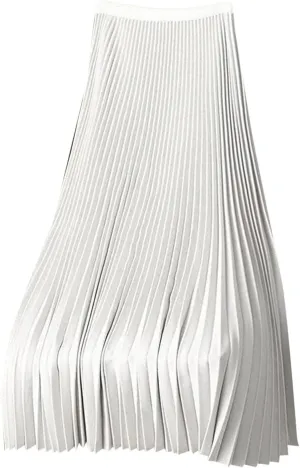 Skirt for Women Elastic Versatile High Waisted A-Line Satin Pleated Long Skirts Ladies Business Work Elegant Skirts