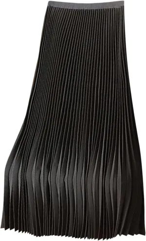 Skirt for Women Elastic Versatile High Waisted A-Line Satin Pleated Long Skirts Ladies Business Work Elegant Skirts