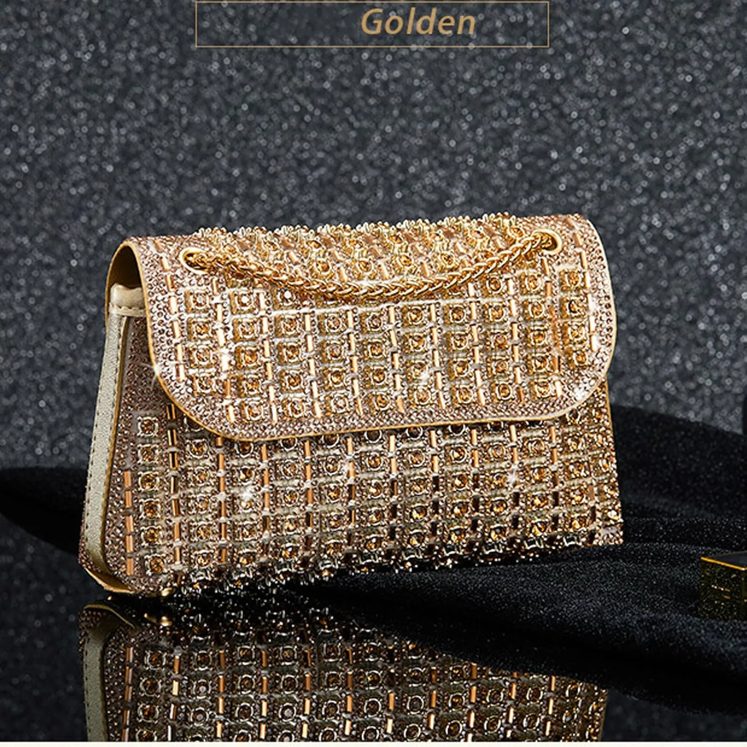 Sparkly Rhinestone Evening Bag for Women, Magnetic Closure Crossbody Shoulder Purse for Wedding Party Prom Dinner Clutch