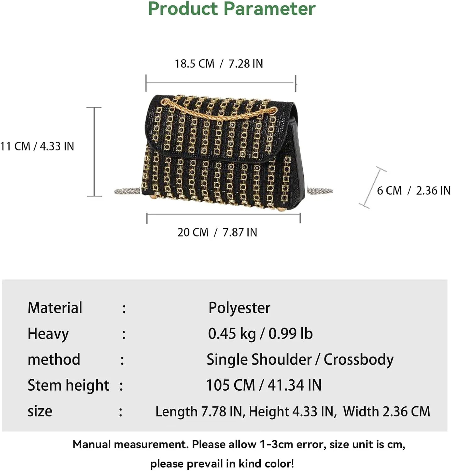 Sparkly Rhinestone Evening Bag for Women, Magnetic Closure Crossbody Shoulder Purse for Wedding Party Prom Dinner Clutch
