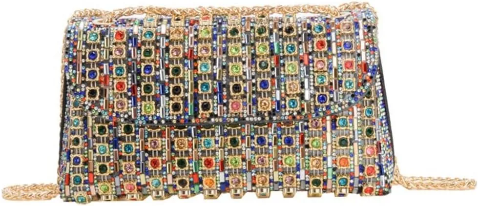 Sparkly Rhinestone Evening Bag for Women, Magnetic Closure Crossbody Shoulder Purse for Wedding Party Prom Dinner Clutch