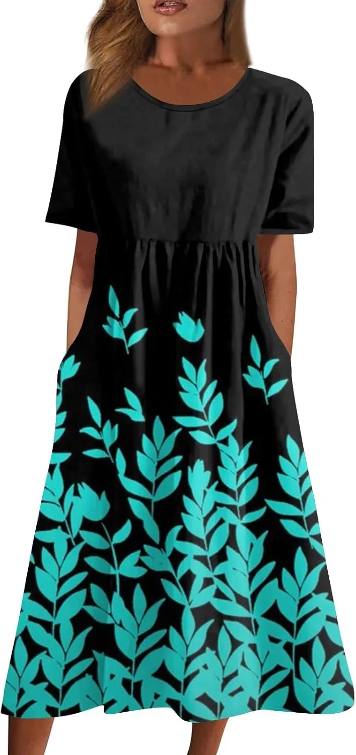 Spring Dresses for Women 2025 Womens Summer Dresses Casual Floral Print Dresses for Women Boho