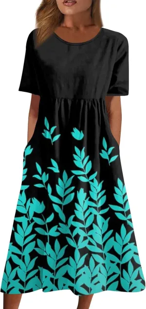 Spring Dresses for Women 2025 Womens Summer Dresses Casual Floral Print Dresses for Women Boho