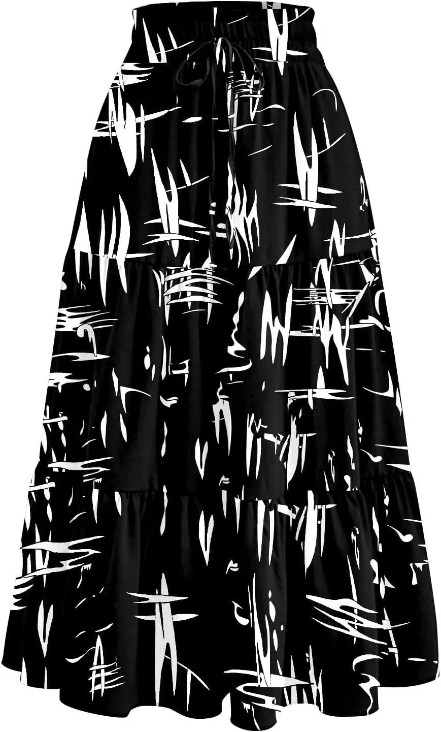 Summer Dresses for Women 2025 Vacation Boho Floral Tiered Maxi Skirt Dressy A Line Drawstring Flowy Ruffle Dresses