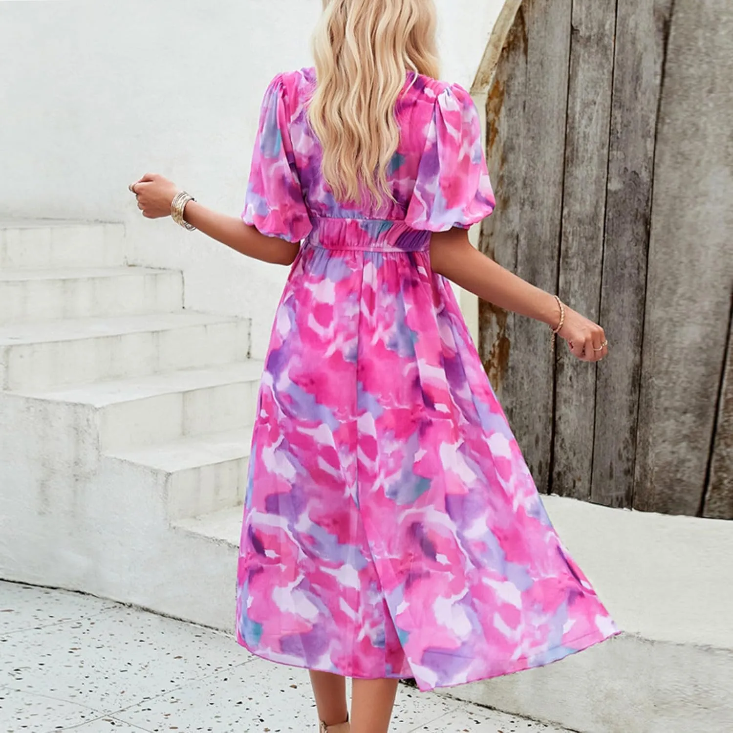 Summer Dresses for Women 2025 Womens Dresses for Wedding Guest Floral Print Spring Summer Casual